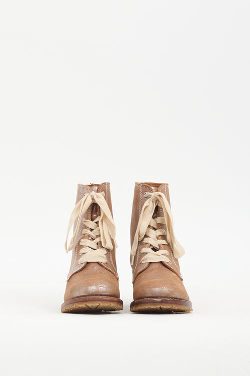 Frye Bronze Metallic Leather Sabrina 6G Boot