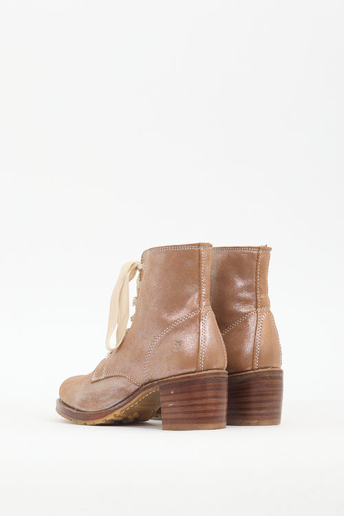 Frye Bronze Metallic Leather Sabrina 6G Boot