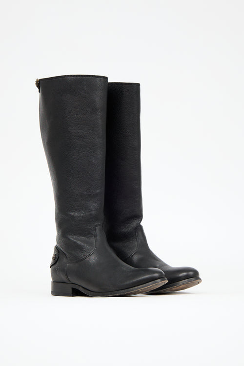 Frye Black Leather Riding Boot