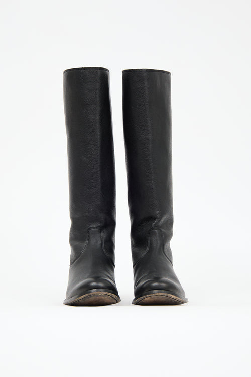 Frye Black Leather Riding Boot