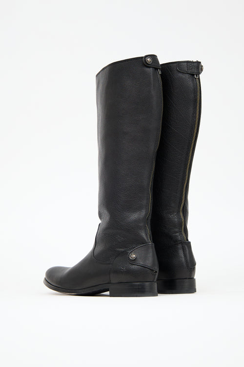 Frye Black Leather Riding Boot