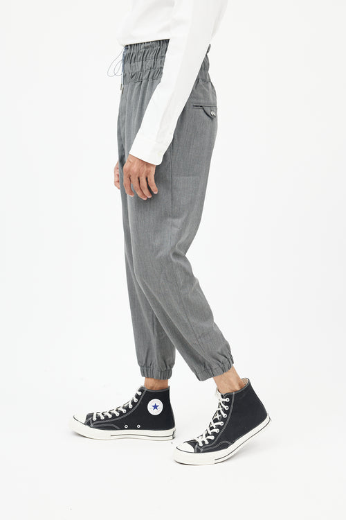 Fumito Ganryu Grey Four Pocket Drawstring Waist Pants