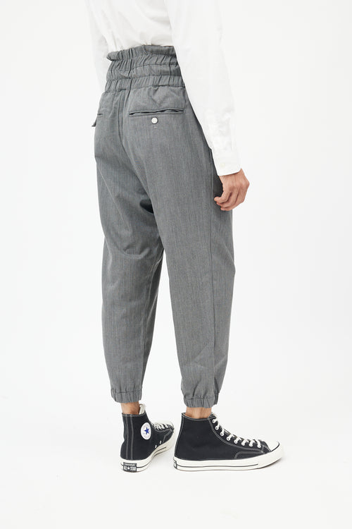 Fumito Ganryu Grey Four Pocket Drawstring Waist Pants