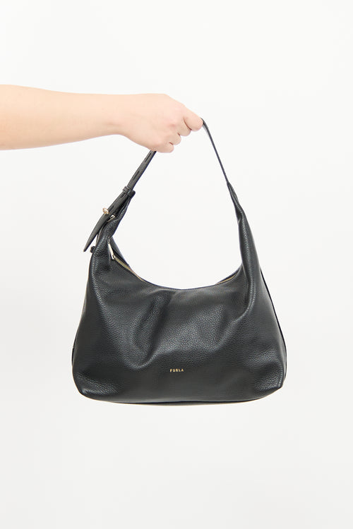 Furla Black Leather Shoulder Bag