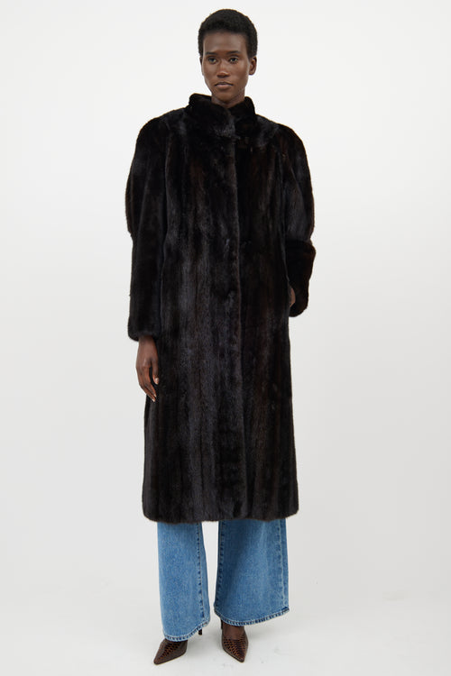 VSP Archive Dark Brown Fur Panelled Coat