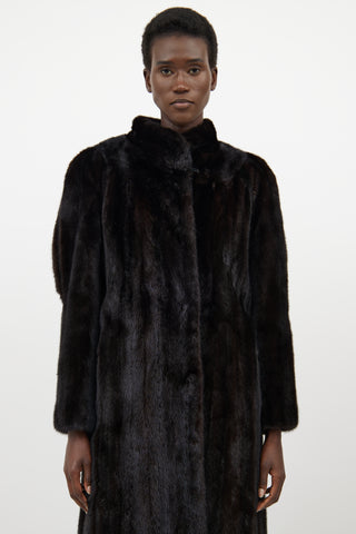 VSP Archive Dark Brown Fur Panelled Coat