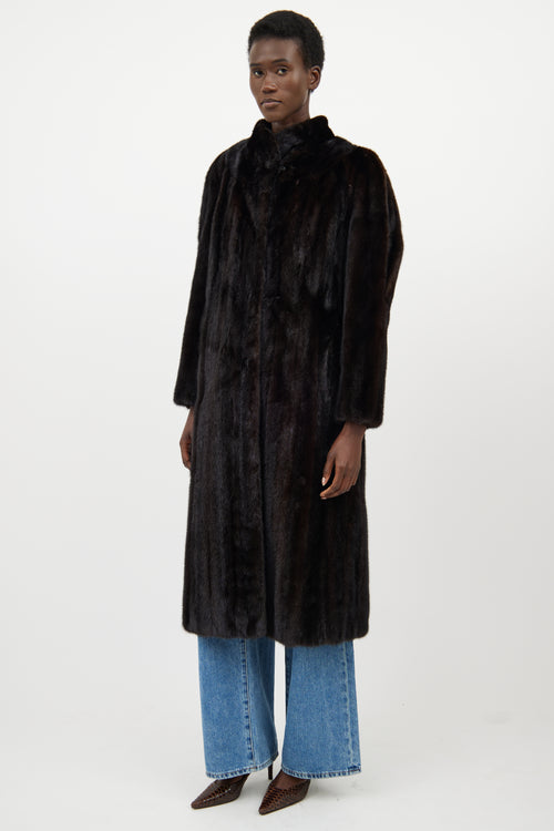 VSP Archive Dark Brown Fur Panelled Coat