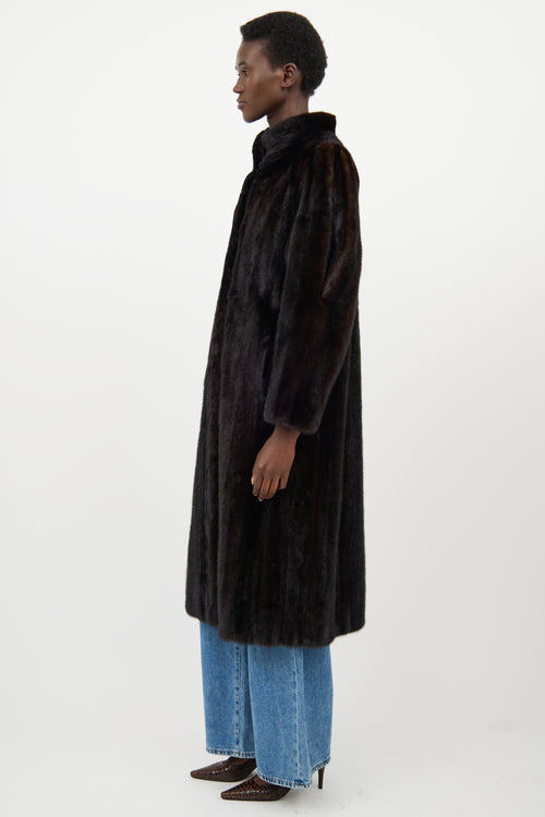 VSP Archive Dark Brown Fur Panelled Coat