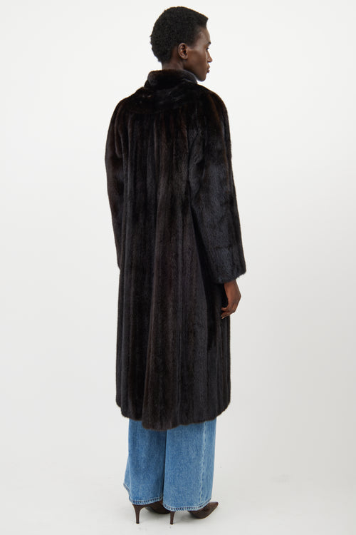 VSP Archive Dark Brown Fur Panelled Coat