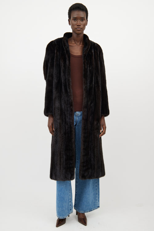 VSP Archive Dark Brown Fur Panelled Coat