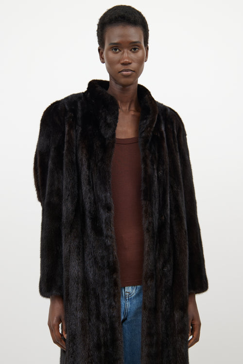 VSP Archive Dark Brown Fur Panelled Coat