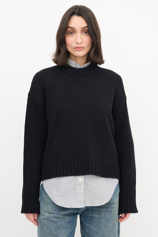 Goop Black Wool Knit Sweater