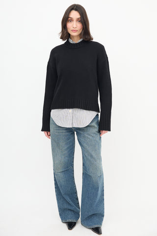 Goop Black Wool Knit Sweater