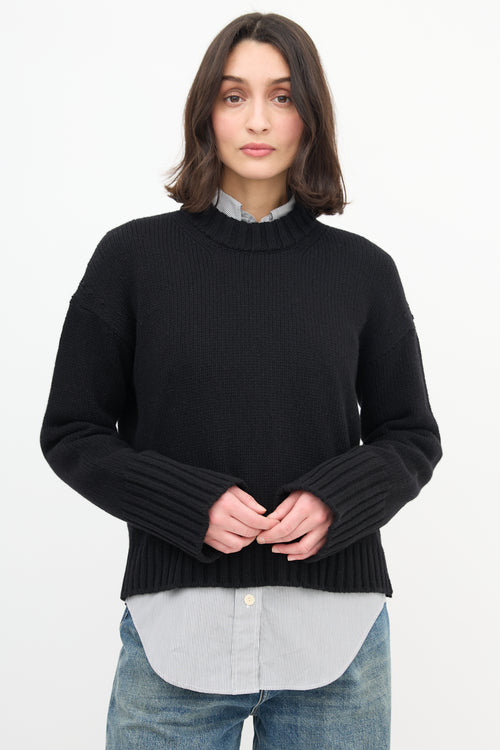 Goop Black Wool Knit Sweater