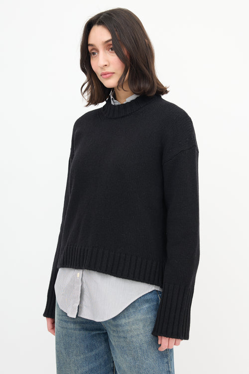 Goop Black Wool Knit Sweater