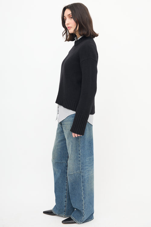 Goop Black Wool Knit Sweater