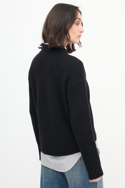 Goop Black Wool Knit Sweater