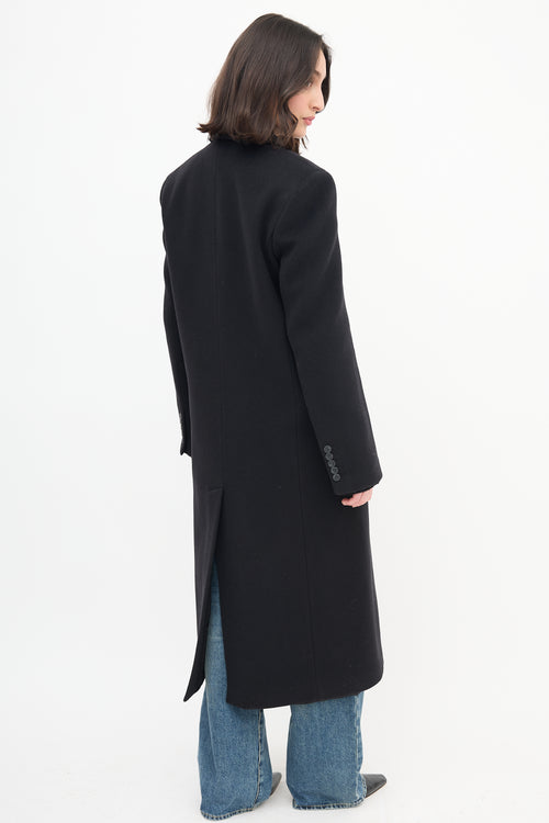 Goop Black Wool Double Breasted Coat