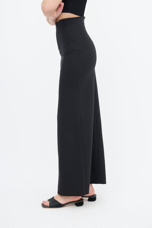 Black Wool Zip Skirt