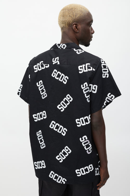 GCDS Black 
White Logo Shirt