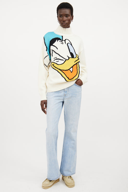 GCDS X Disney Cream 
Multicolour Wool Knit Sweater