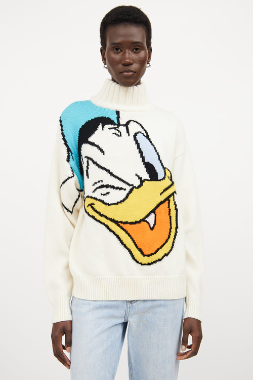 GCDS X Disney Cream 
Multicolour Wool Knit Sweater