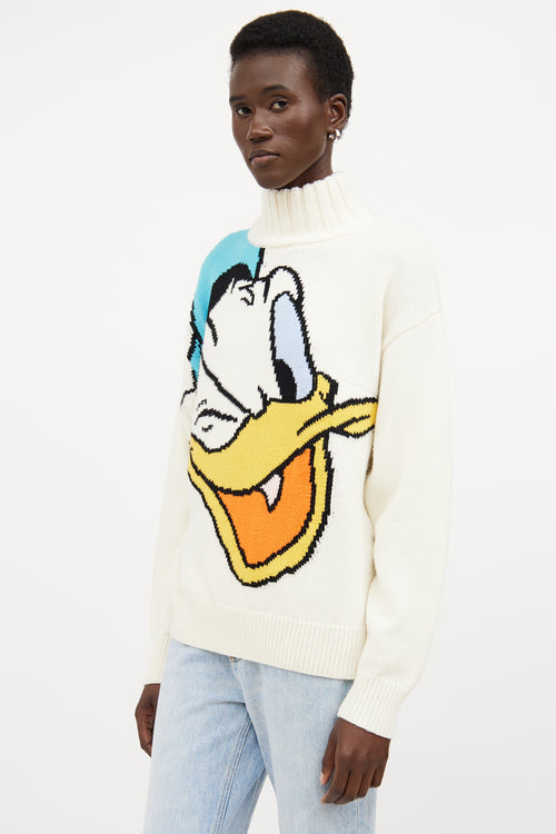 GCDS X Disney Cream 
Multicolour Wool Knit Sweater