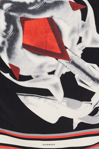 Givenchy Black 
Multi Anchor Print Scarf