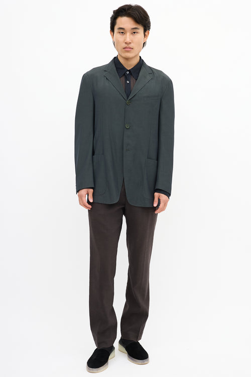 Armani Dark Green Virgin Wool Blazer