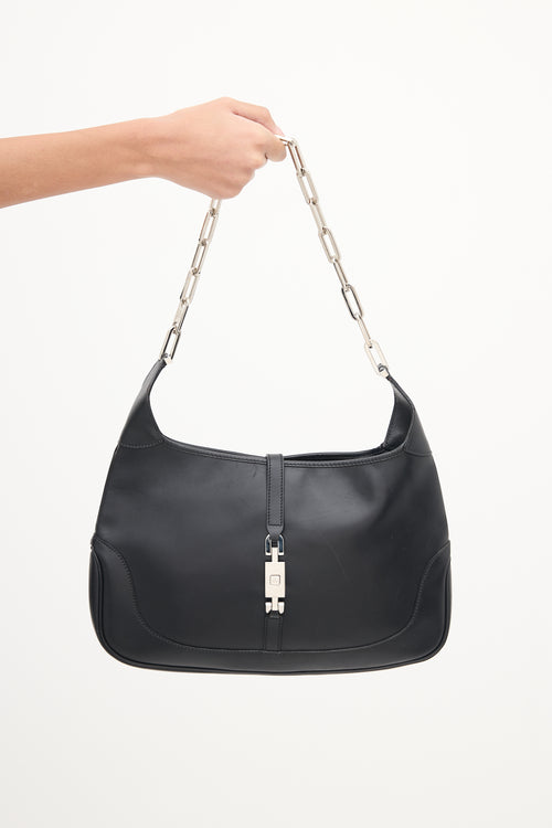 Gucci Black Leather Jackie Shoulder Bag