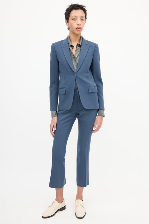 Gucci Blue Wool Peak Lapel Blazer