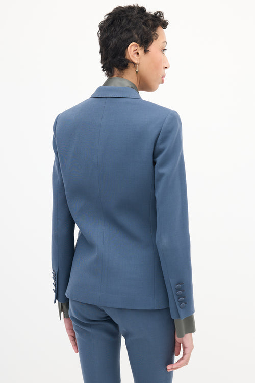 Gucci Blue Wool Peak Lapel Blazer