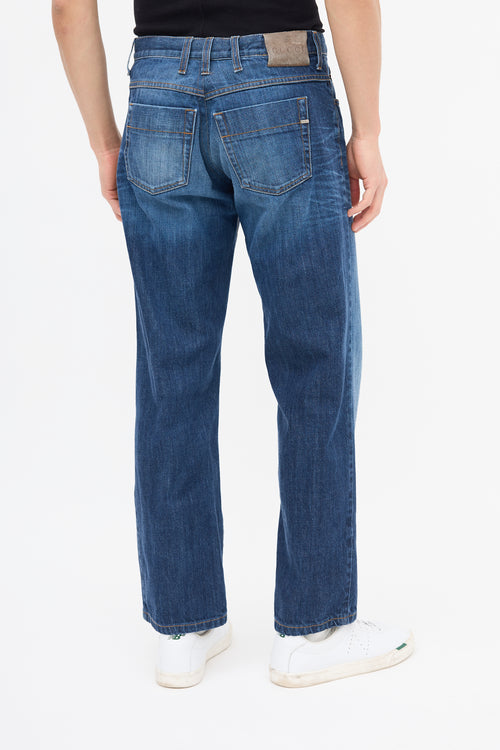 Gucci Medium Wash Straight Leg Jeans