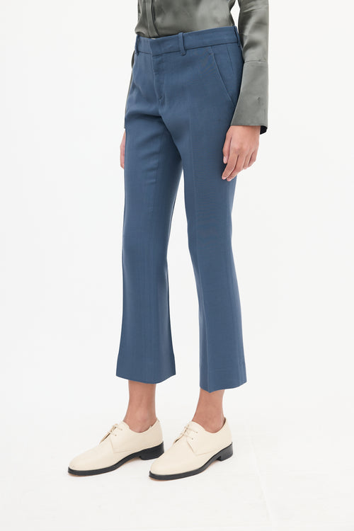 Gucci Blue Wool Cropped Trouser