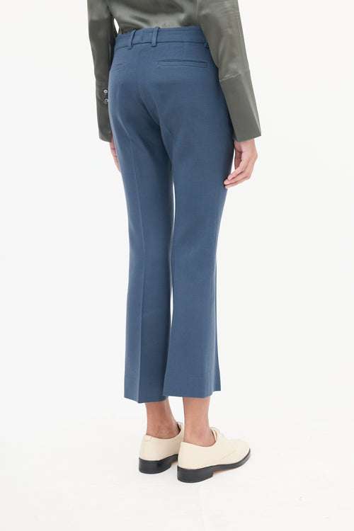 Gucci Blue Wool Cropped Trouser