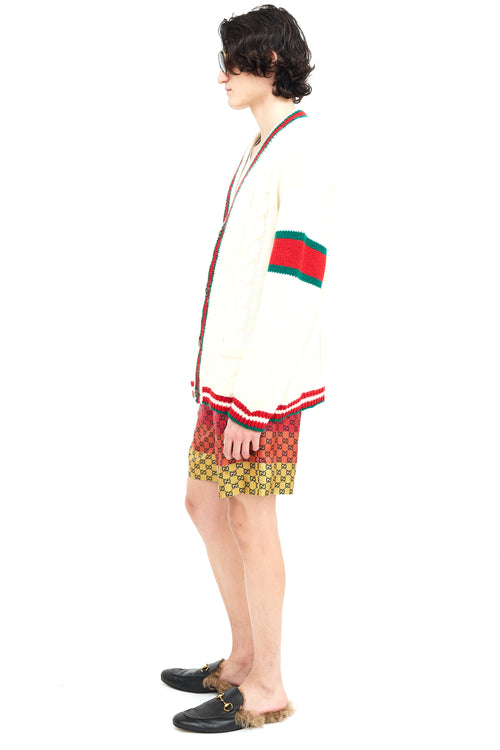 Gucci Cream Wool Cable Knit Cardigan