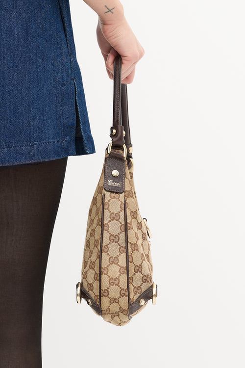 Gucci Beige 
Brown Monogram Abbey Bag