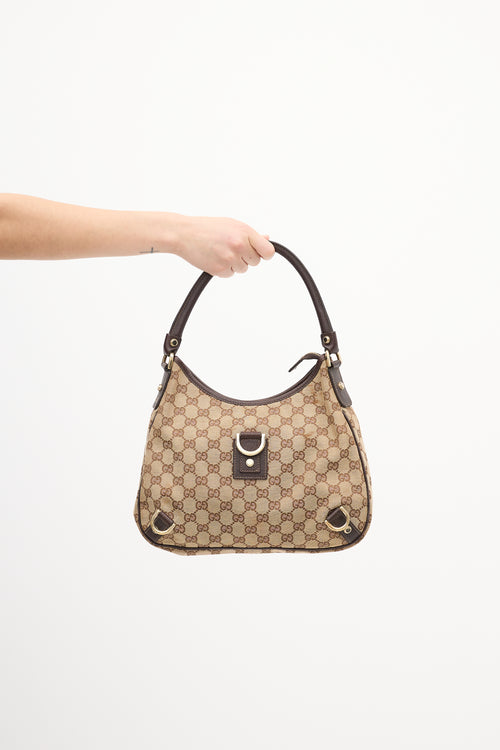 Gucci Beige 
Brown Monogram Abbey Bag