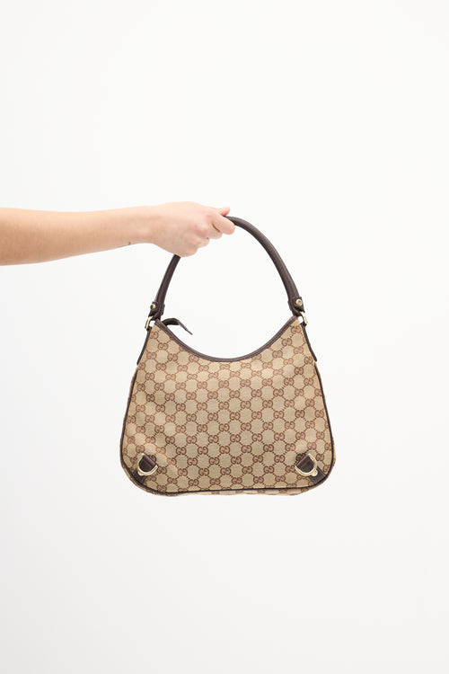 Gucci Beige 
Brown Monogram Abbey Bag