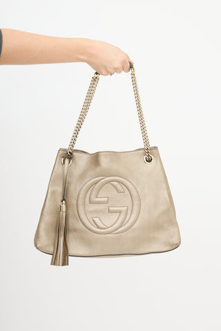 Gucci Metallic Leather Medium Soho Chain Bag