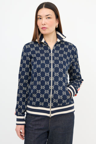 Gucci Webbed Trim GG Track Jacket