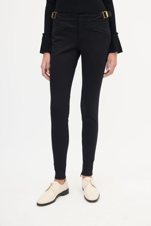 Gucci Black Buckle Waist Slim Trouser