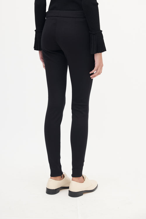 Gucci Black Buckle Waist Slim Trouser