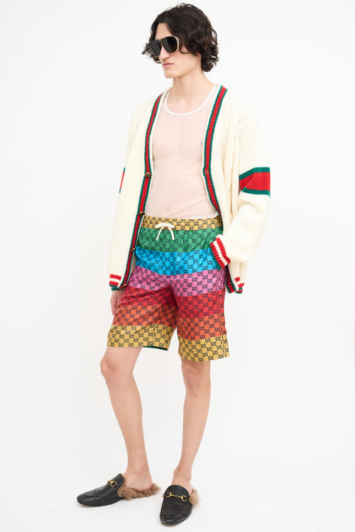 Gucci Multicolour Silk GG Monogram Shorts