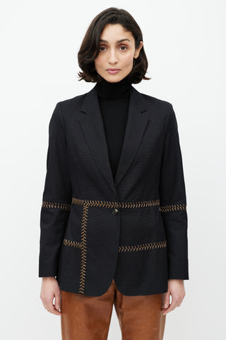 Gabriela Hearst Black 
Brown Stitch Blazer