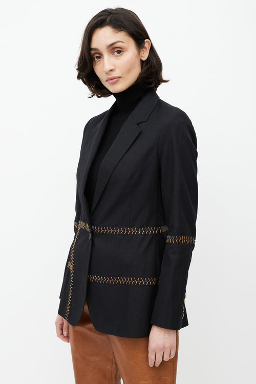 Gabriela Hearst Black 
Brown Stitch Blazer