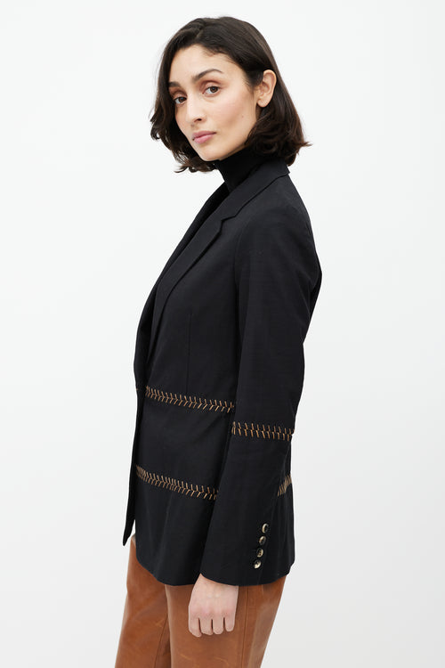 Gabriela Hearst Black 
Brown Stitch Blazer