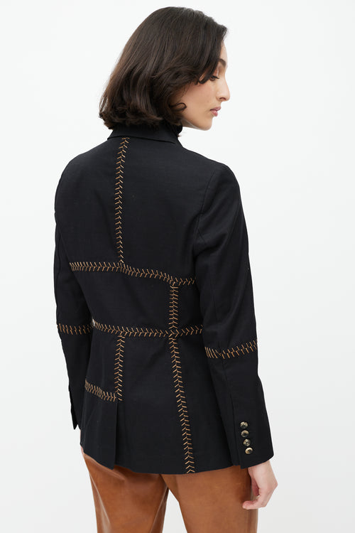 Gabriela Hearst Black 
Brown Stitch Blazer