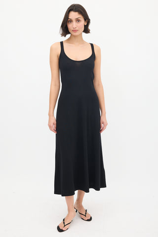 Gabriela Hearst Black Cashmere 
Silk Midi Tank Dress