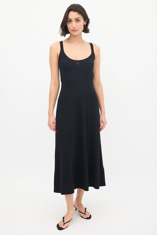 Gabriela Hearst Black Cashmere 
Silk Midi Tank Dress